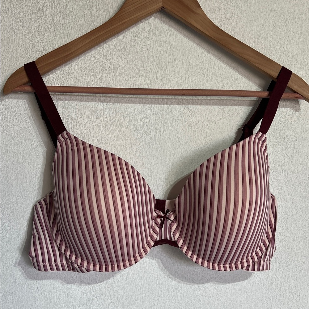 Auden New without tags Striped Burgundy Bra New